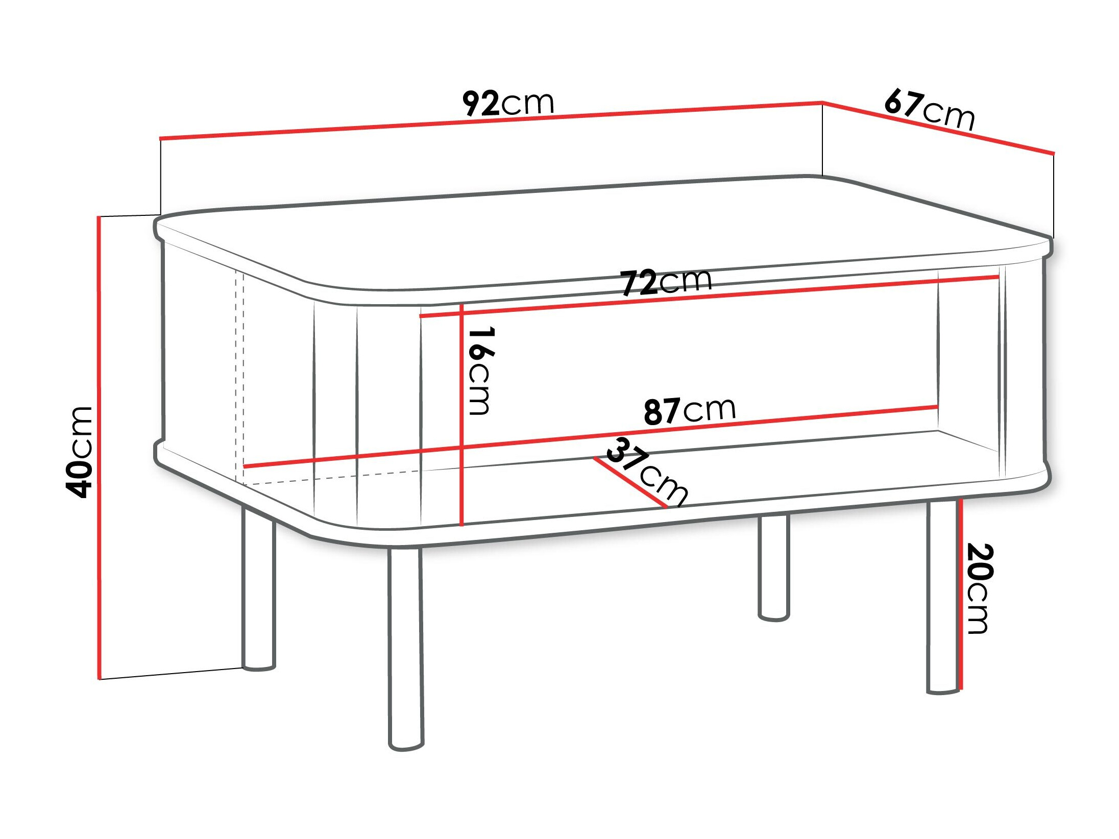 Coffee table Larala 103 (White)