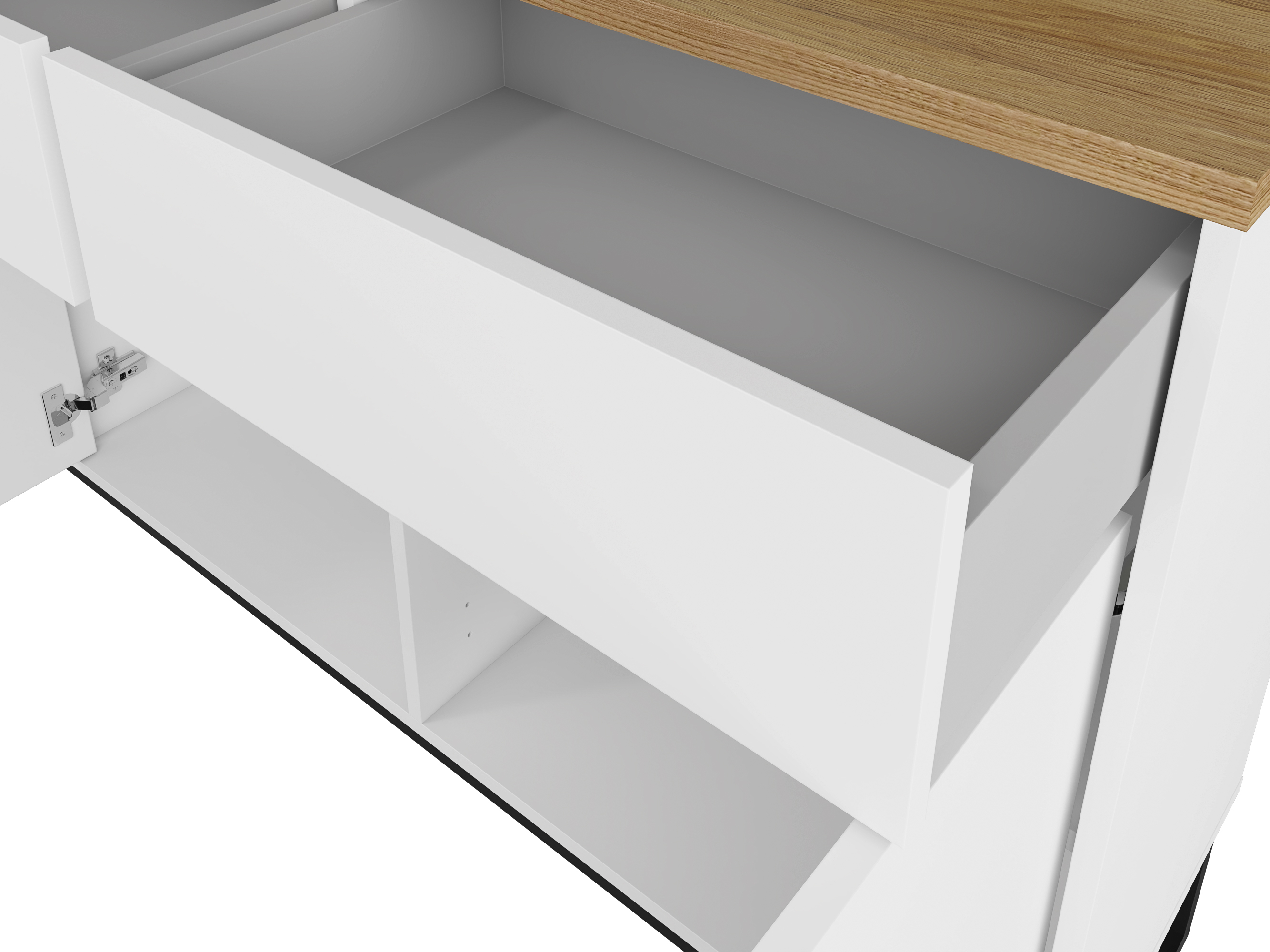 Chest of drawers Camtolo 103 (White + Light oak)