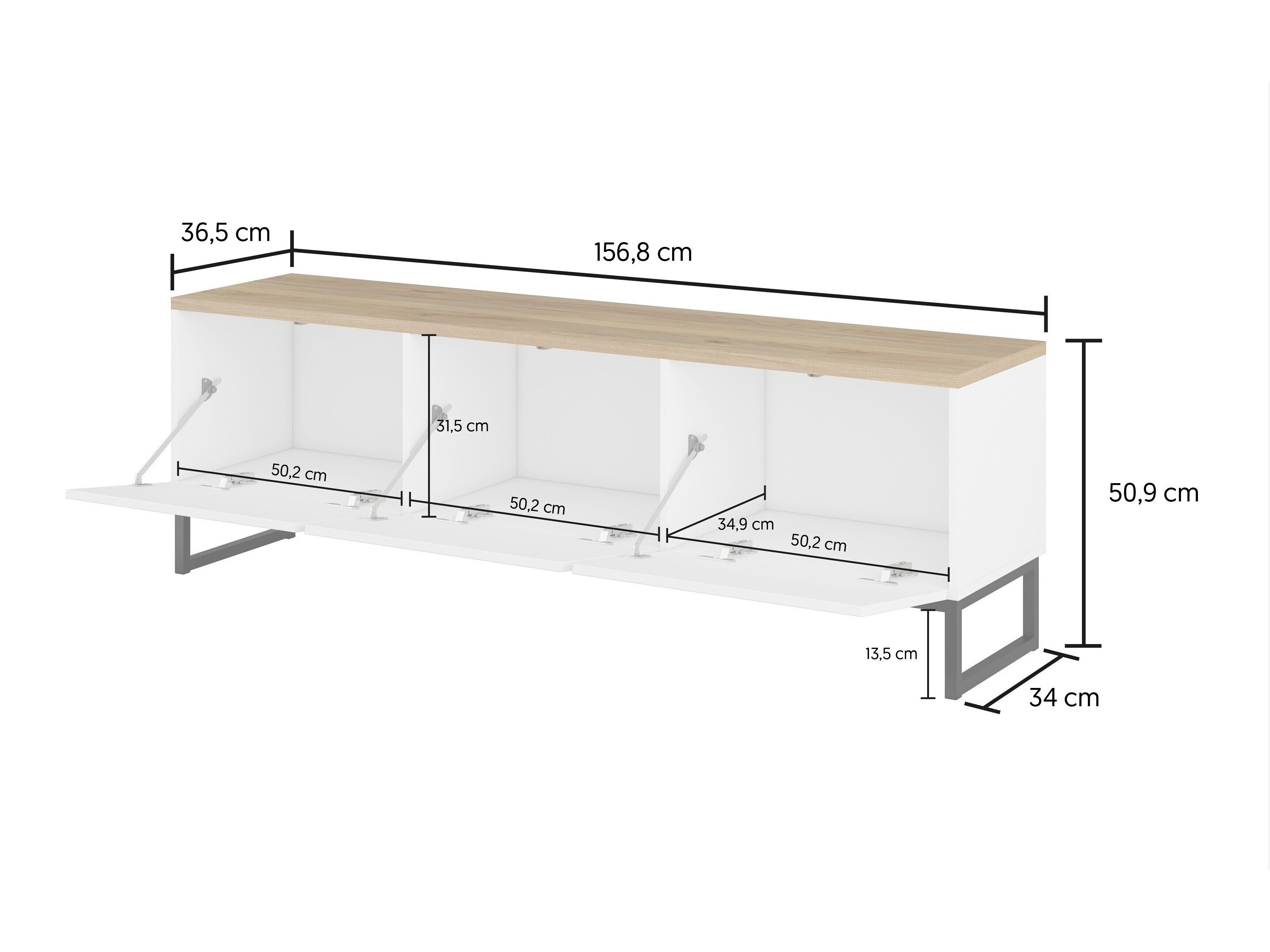 TV stand Camtolo 100 (White + Light oak)