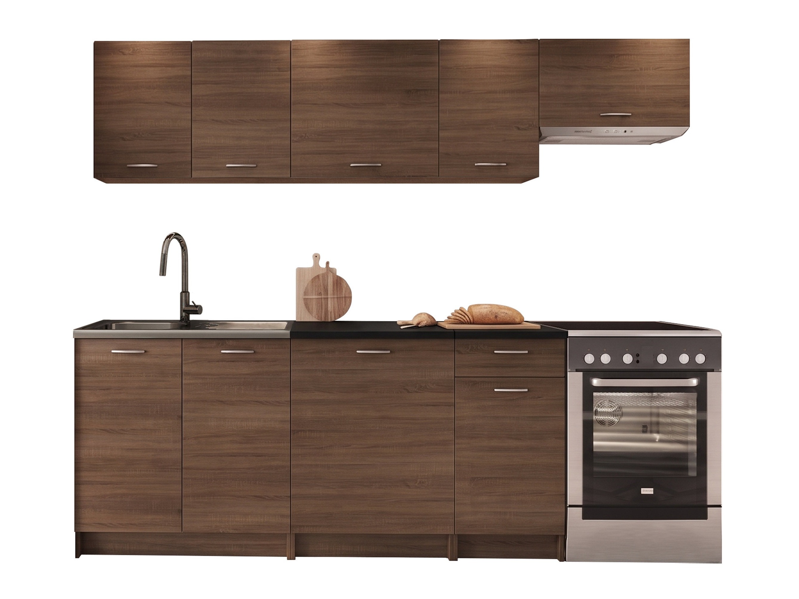 Kitchen set Ota II (Walnut + Black)