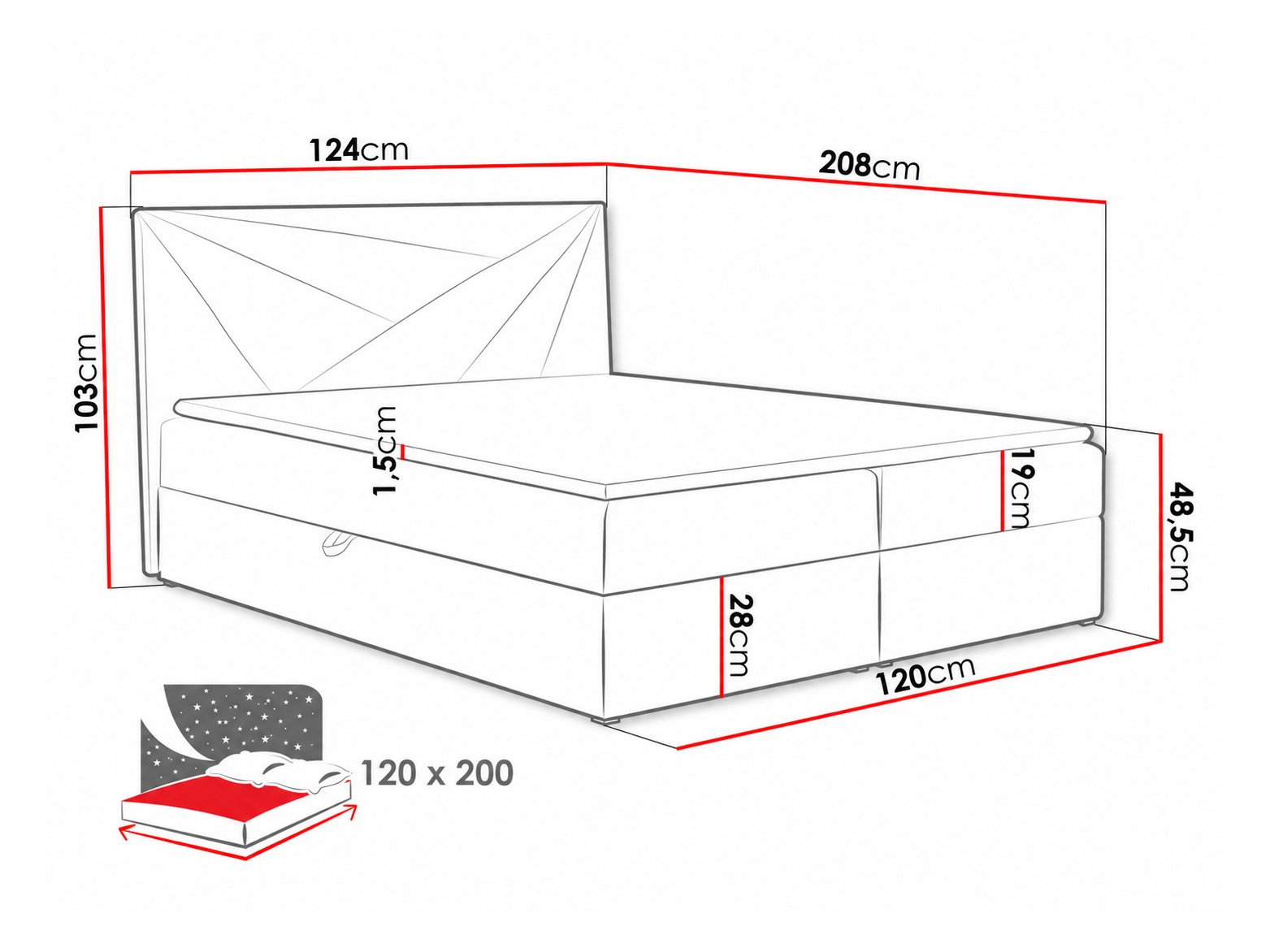 Continental bed Pons II (Kronos 02)