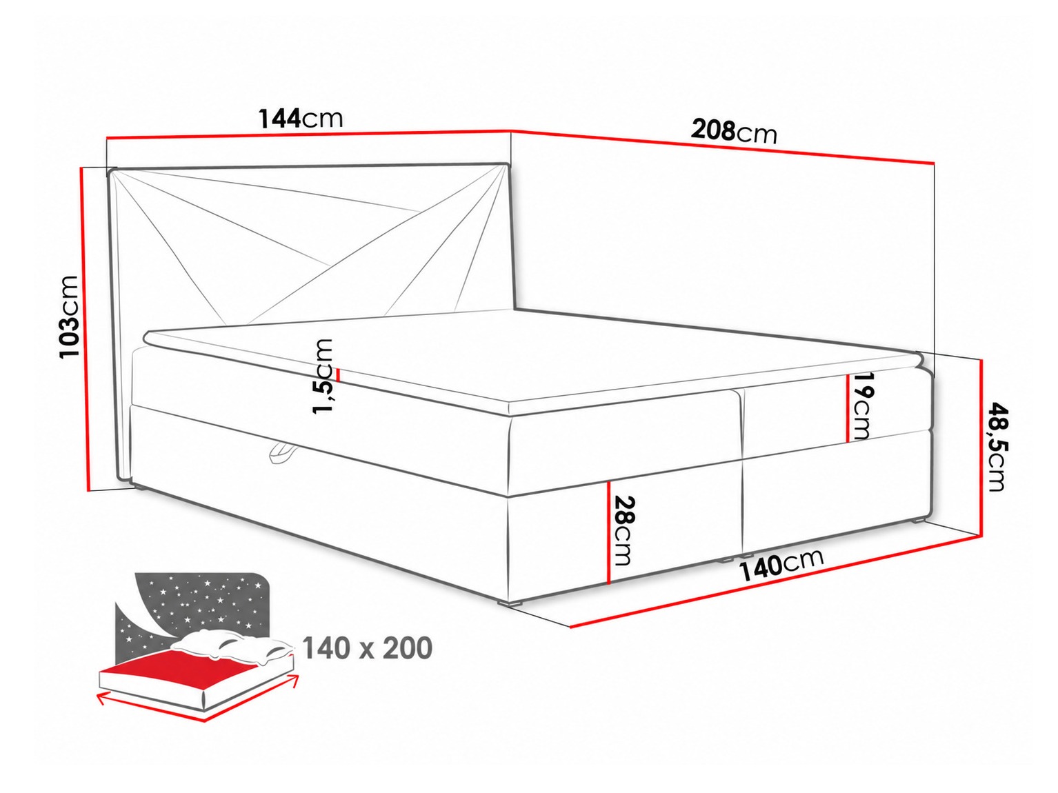 Continental bed Pons II (Kronos 02)