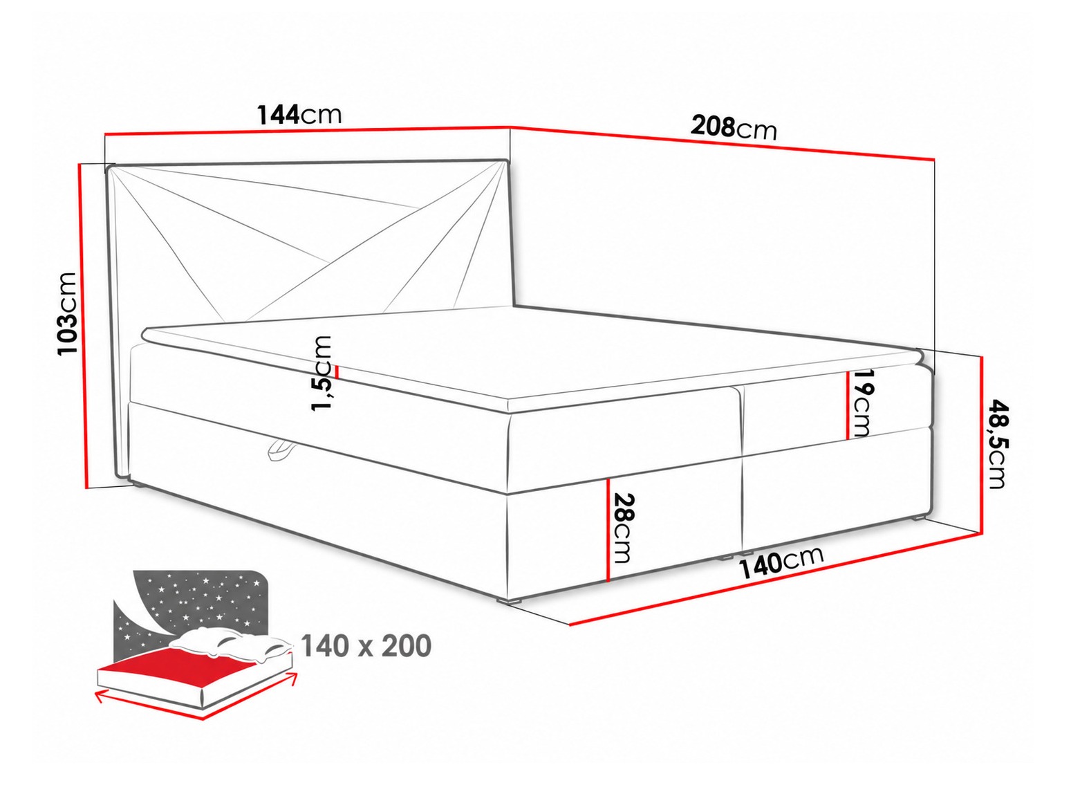 Continental bed Pons II (Kronos 09)