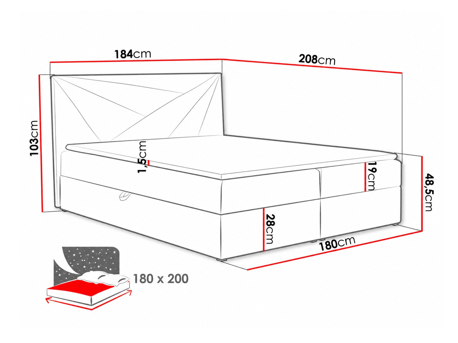 Continental bed Pons II (Kronos 15)