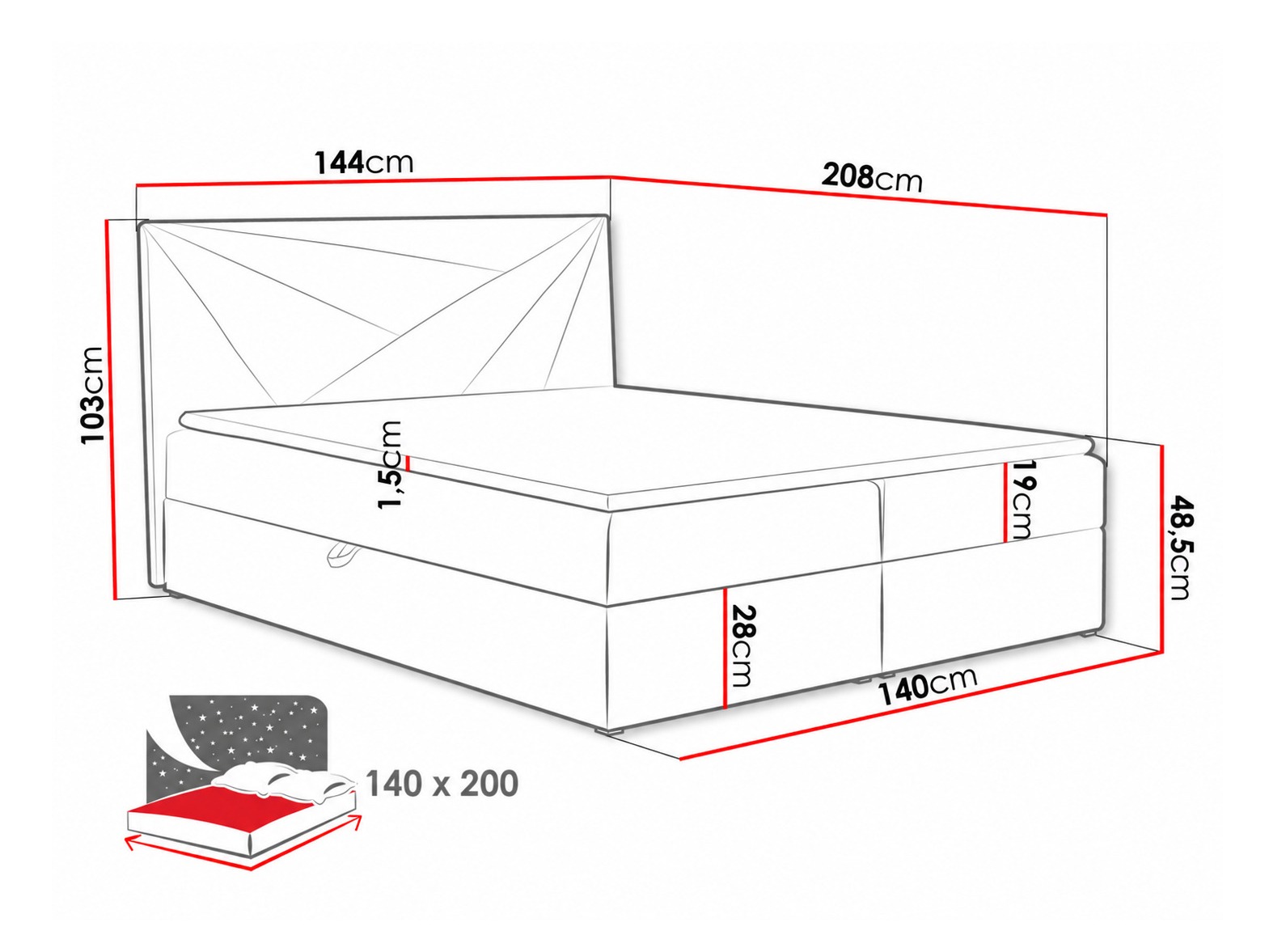 Continental bed Pons II (Kronos 27)