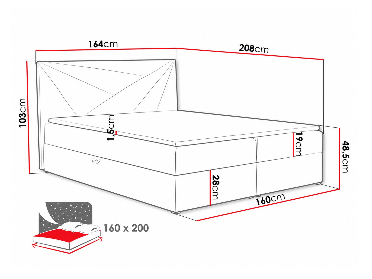 Continental bed Pons II (Kronos 34)