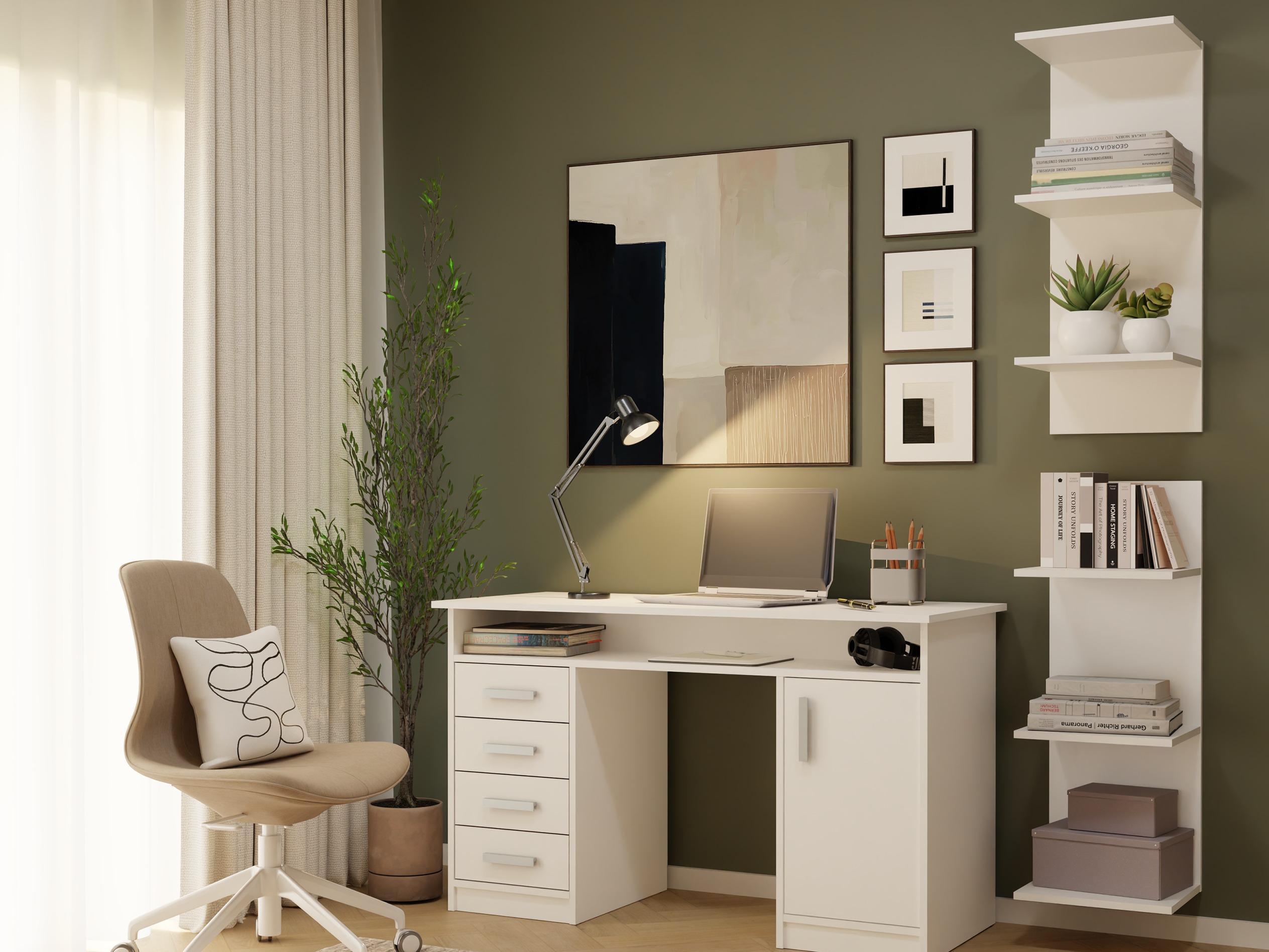 Wall-mounted set of shelves Mandeville 333