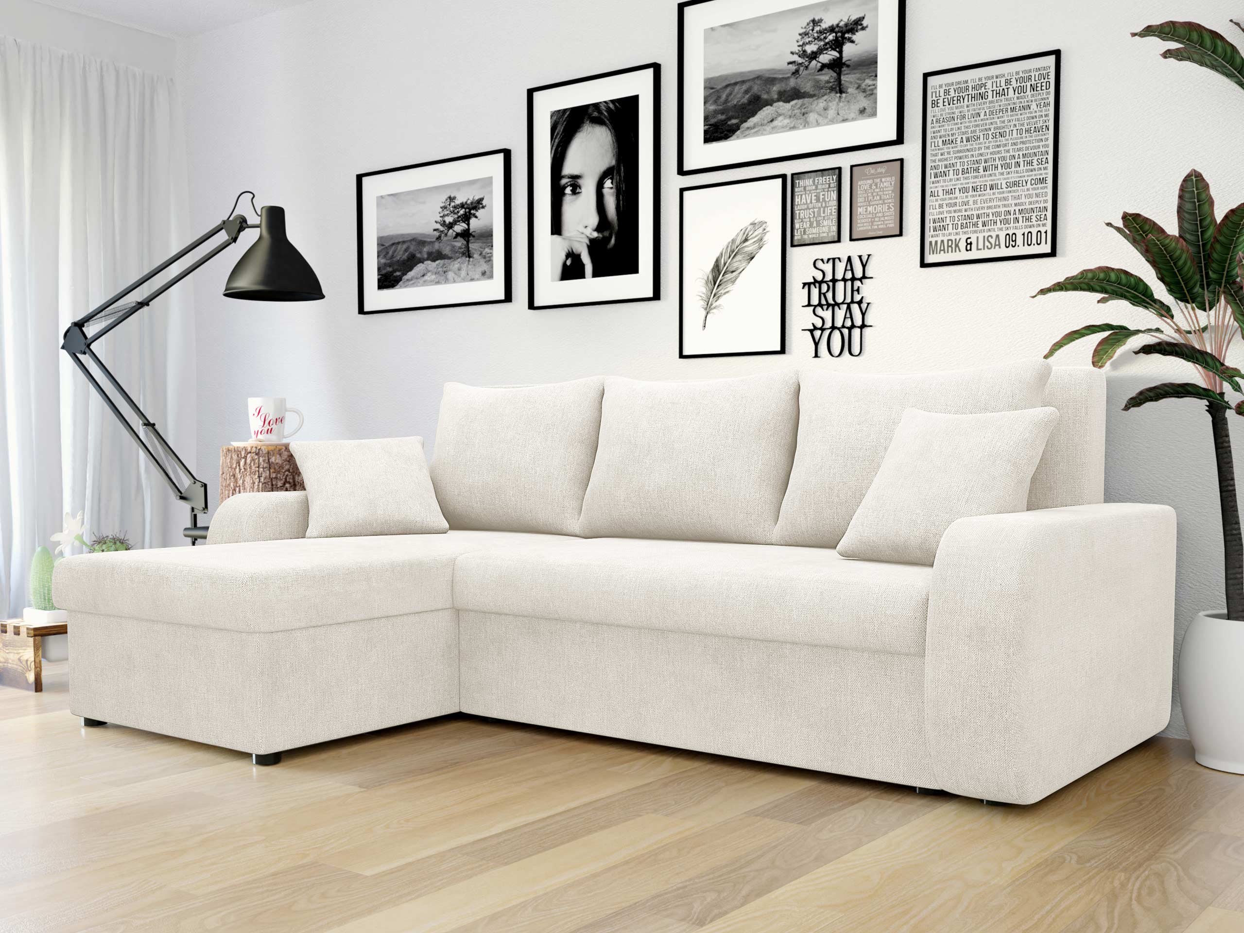 Corner sofa Comfivo Melissa (Spirit White)