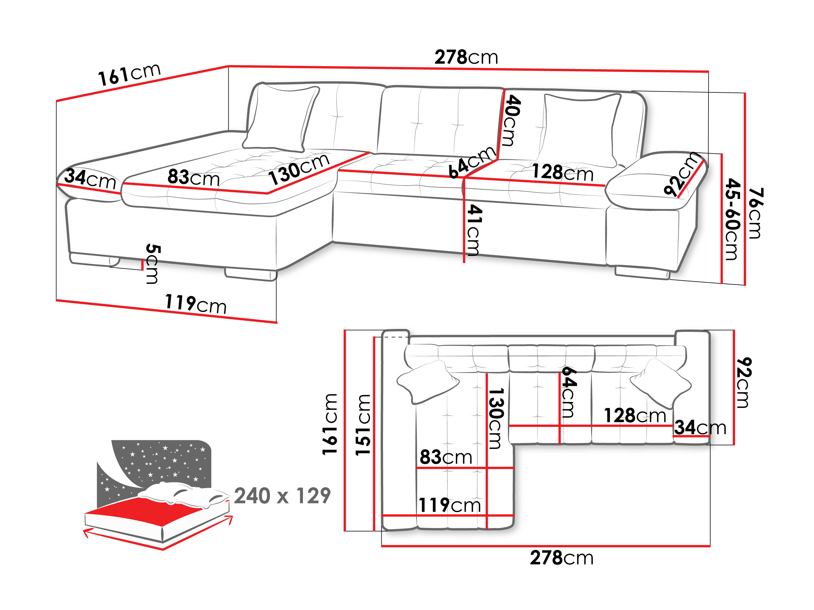 Corner sofa Comfivo Serenitas (Donn 05)