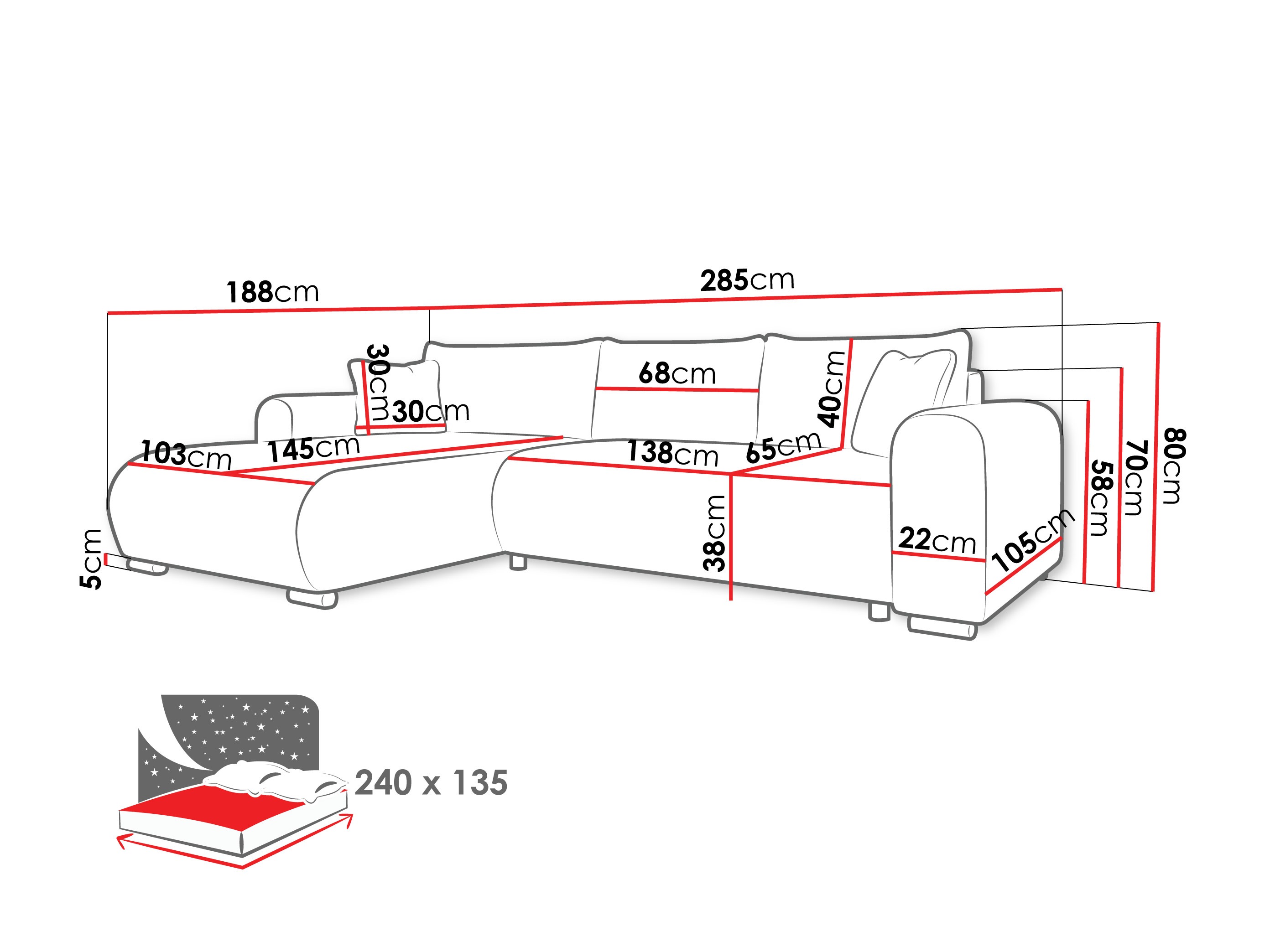 Corner sofa Comfivo Consors (Lumo 30)