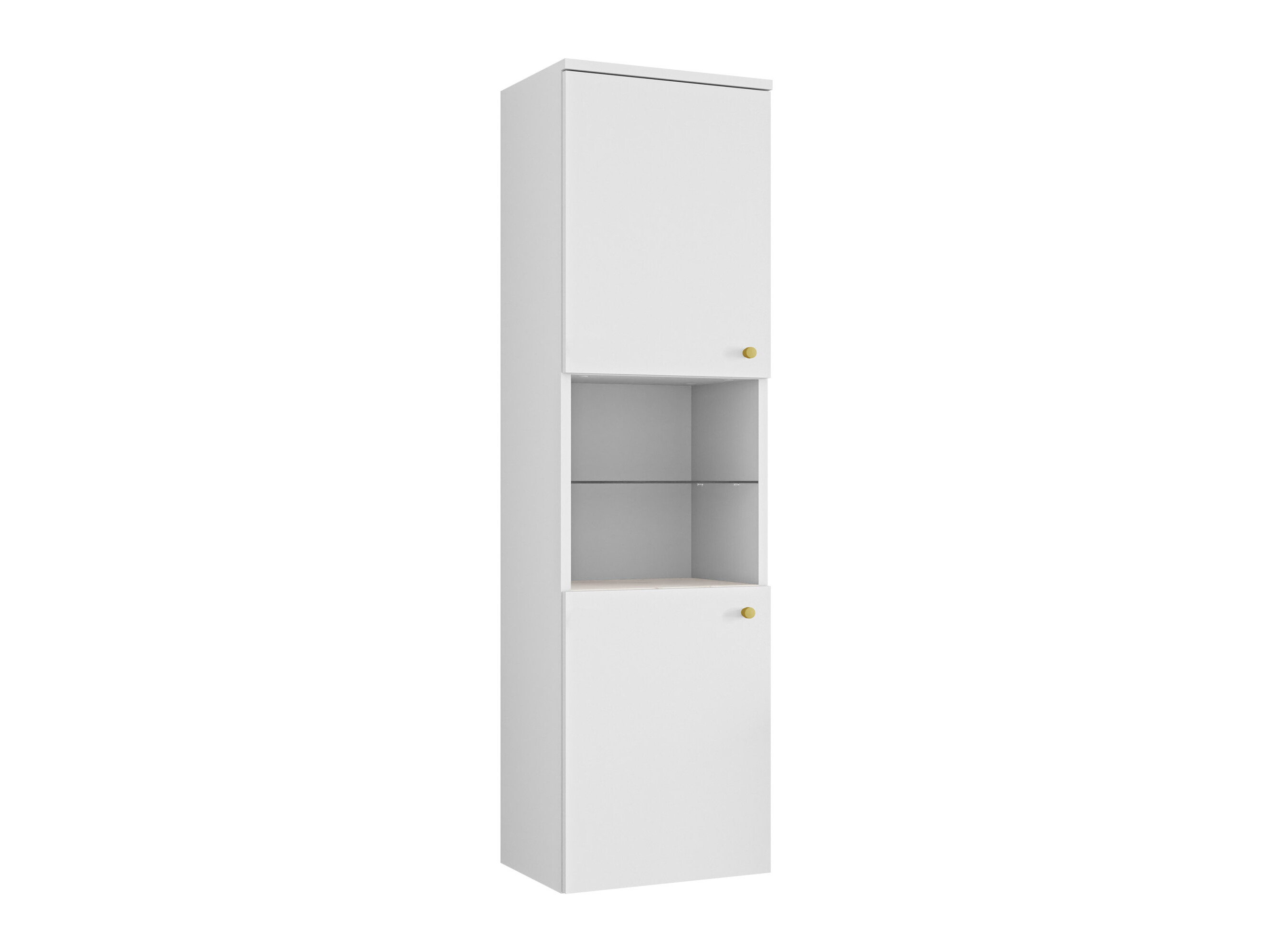 Wall-mounted bathroom cabinet Salus (White + White marble)