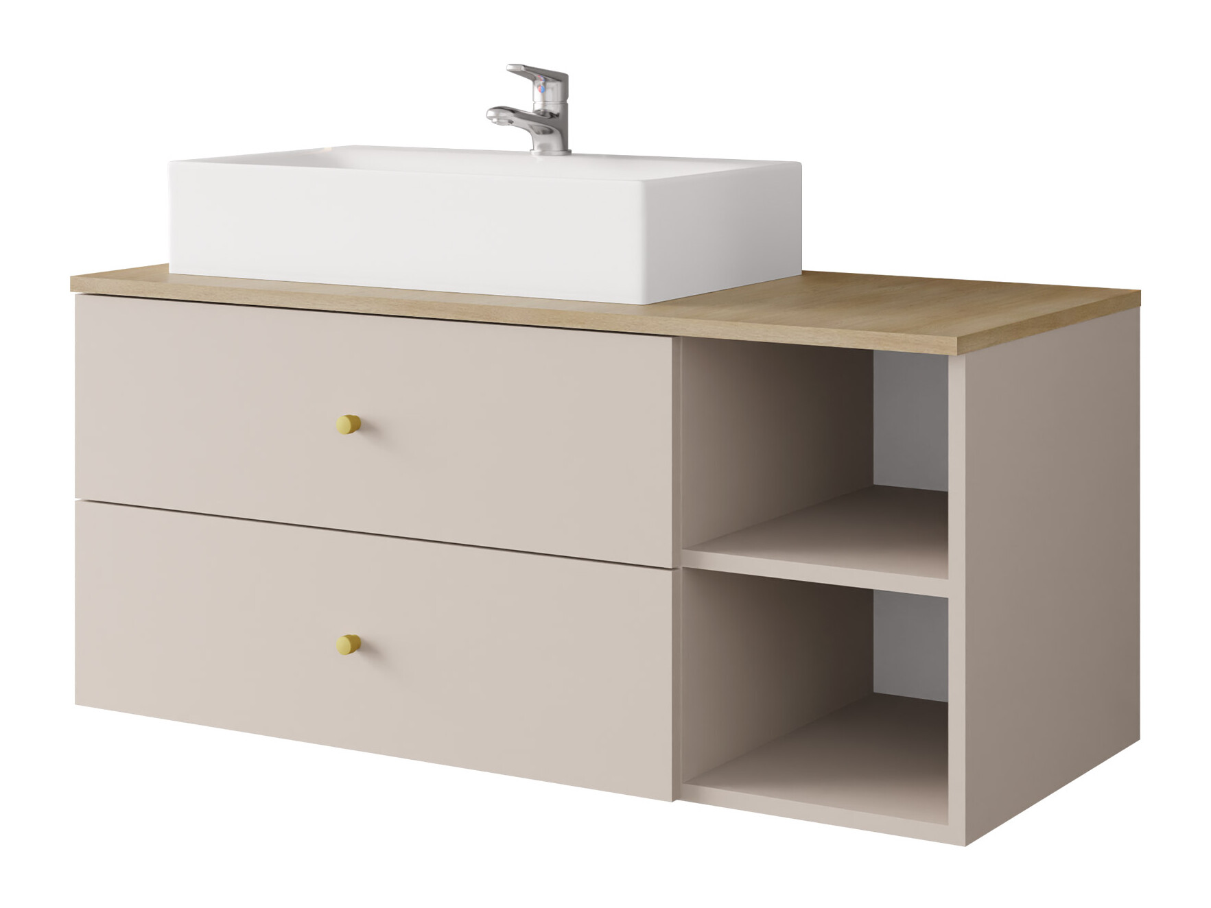 Wall-mounted bathroom cabinet for washbasin Salus (Cashmere + Cremona oak)