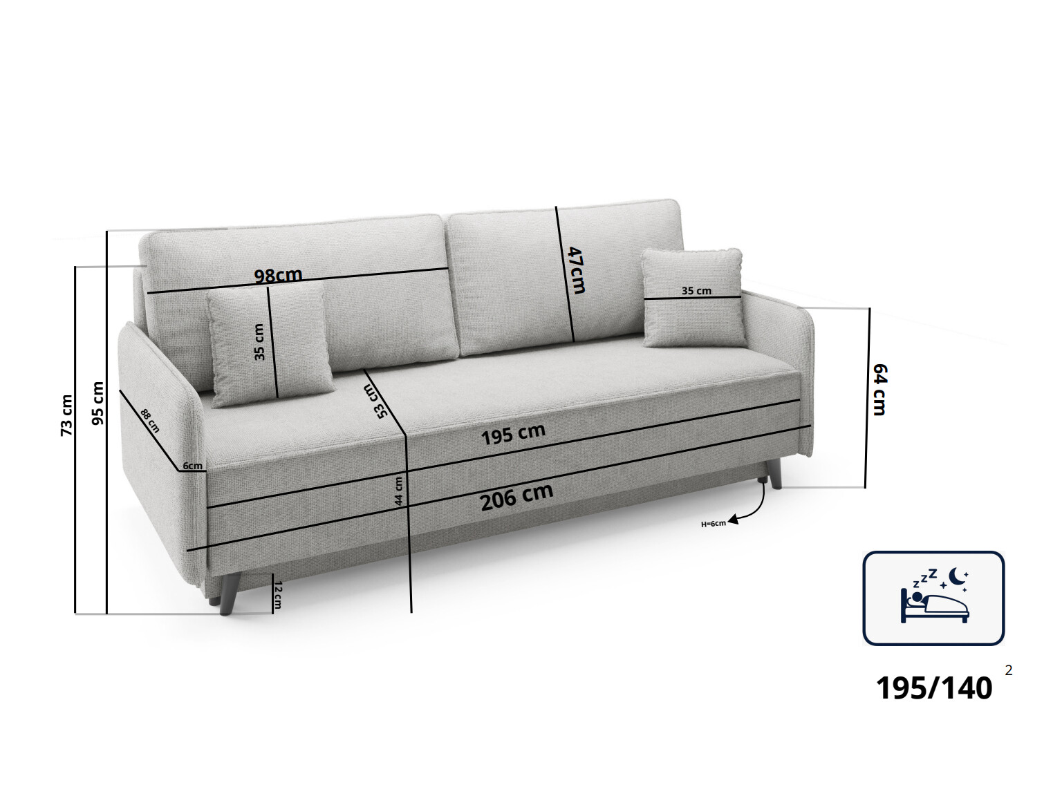 Sofa bed Alton 112 (Garden 18)