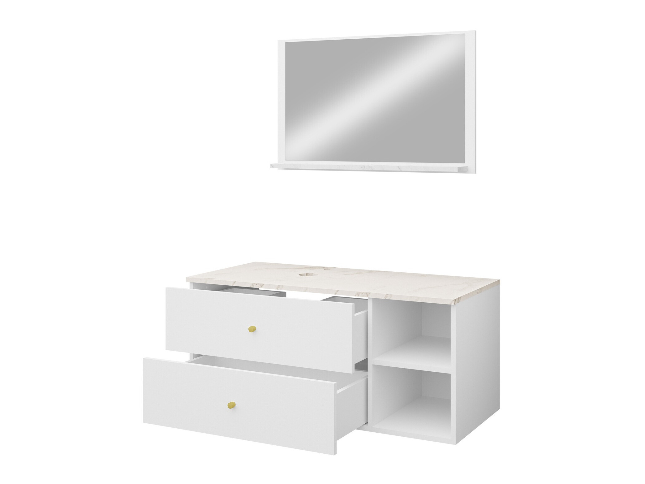 Bathroom set Salus I (White + White marble)