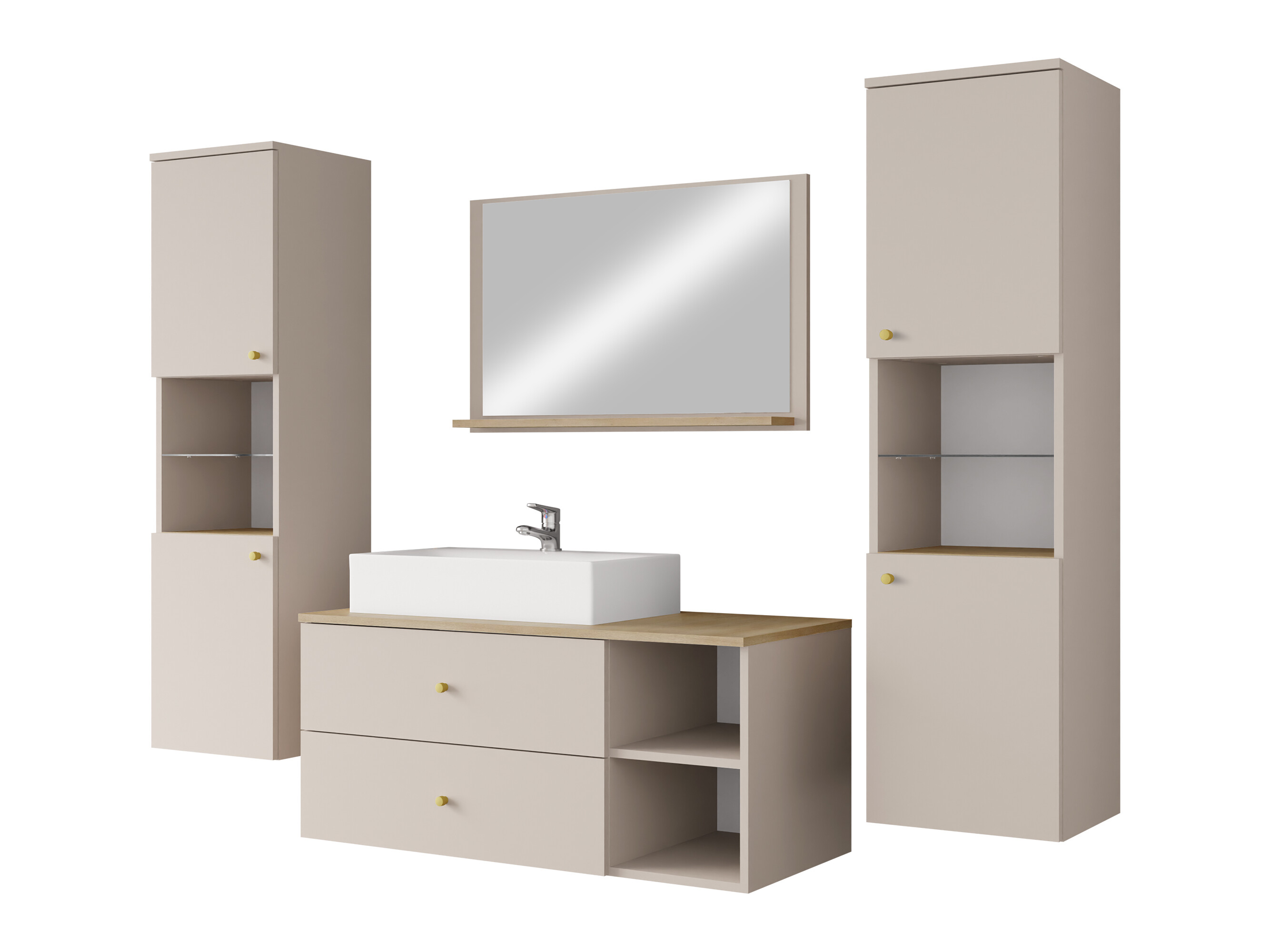 Bathroom set Salus III (Cashmere + Cremona oak)