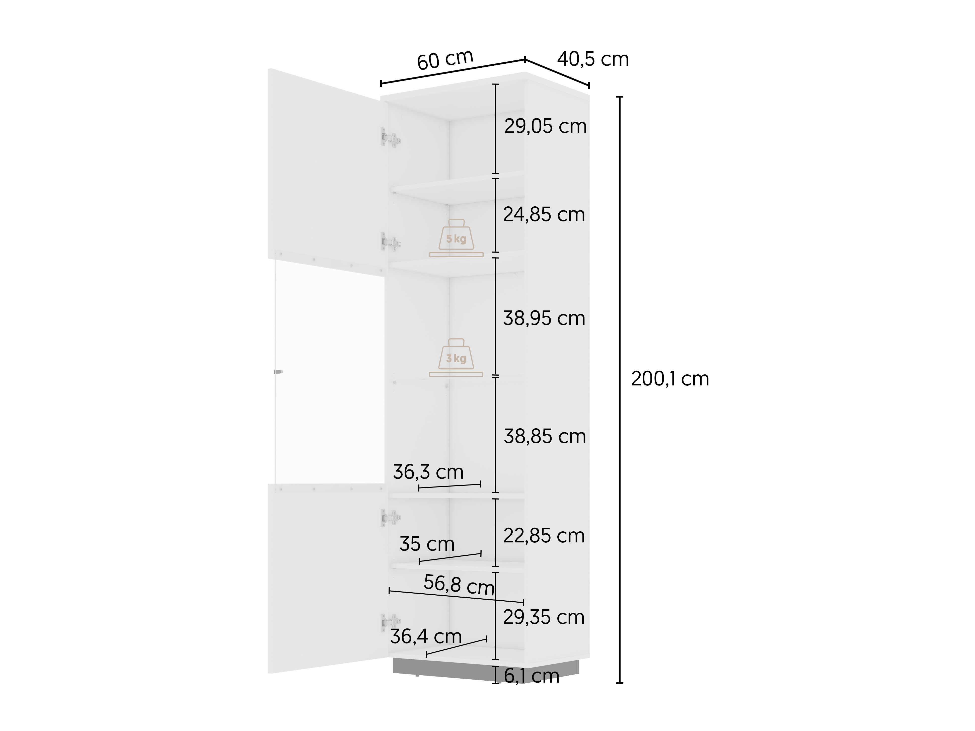Bookcase Talevaro 101 (White + Glossy white)