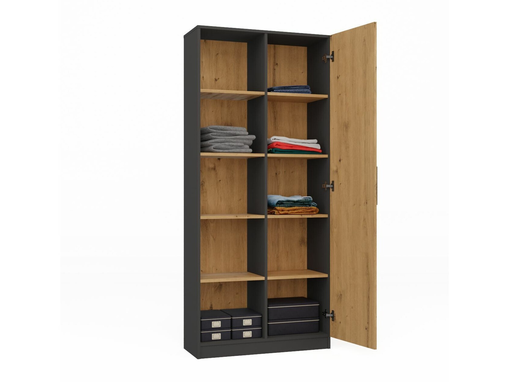 Bookcase Elbvelu 122 (Anthracite + Artisan oak)