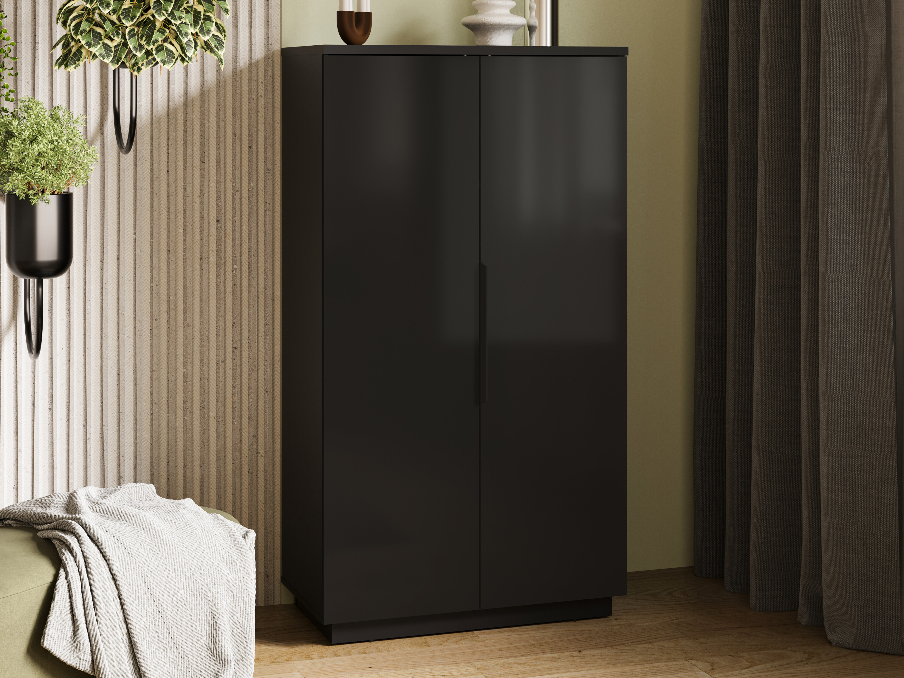 Bookcase Talevaro 104 (Black + Glossy black)