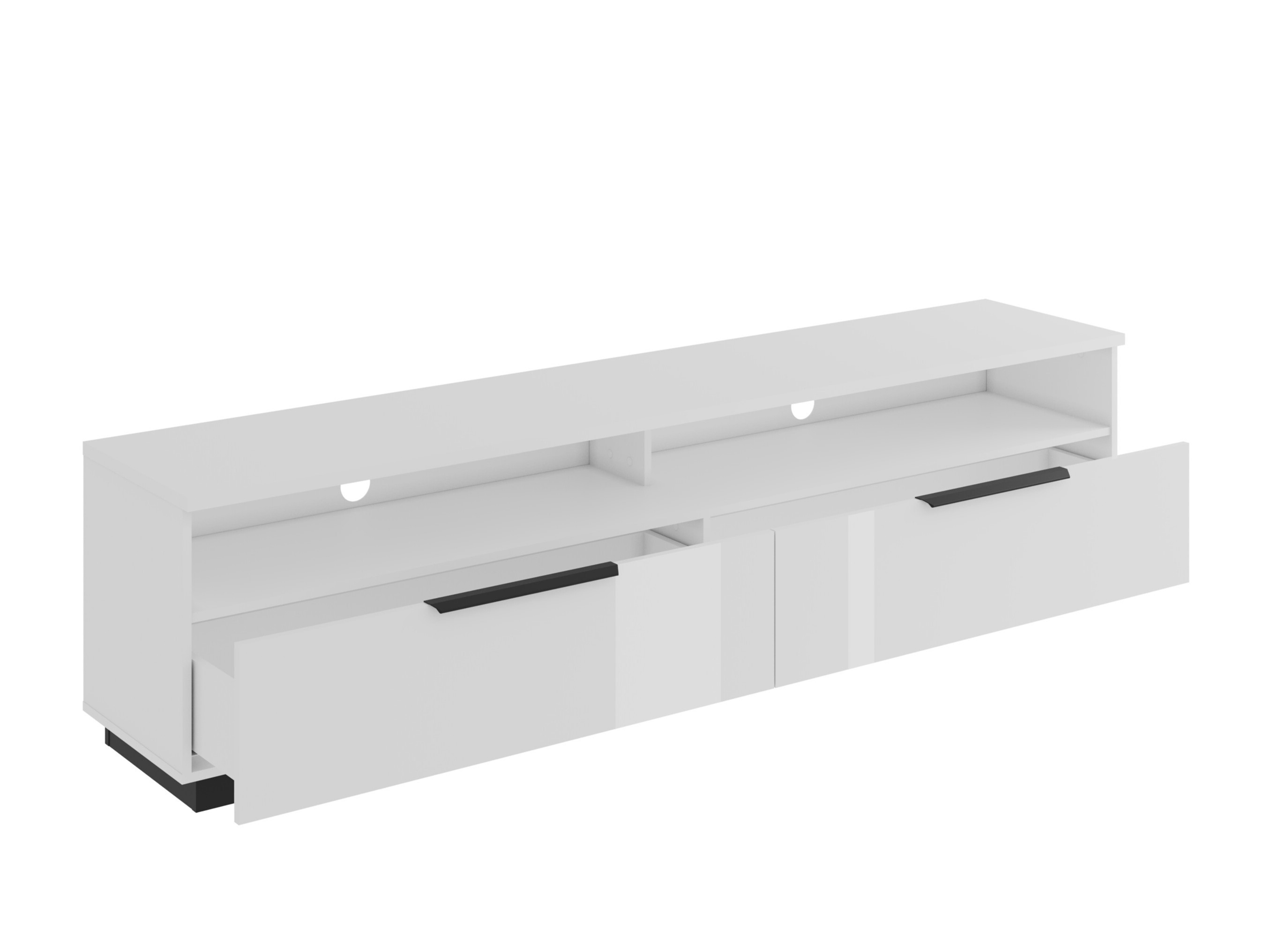 TV stand Talevaro 102 (White + Glossy white)