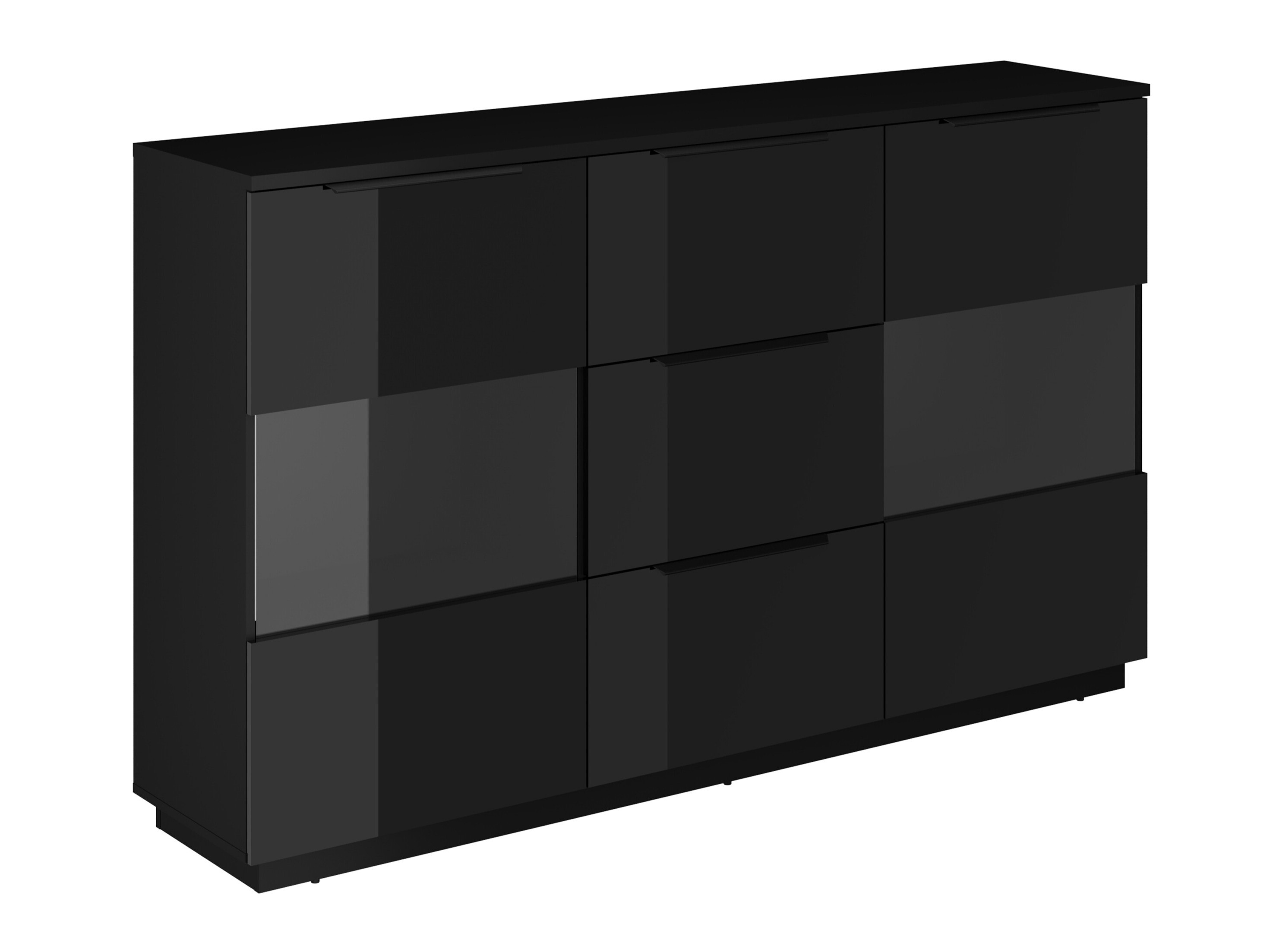 Chest of drawers Talevaro 105 (Black + Glossy black)