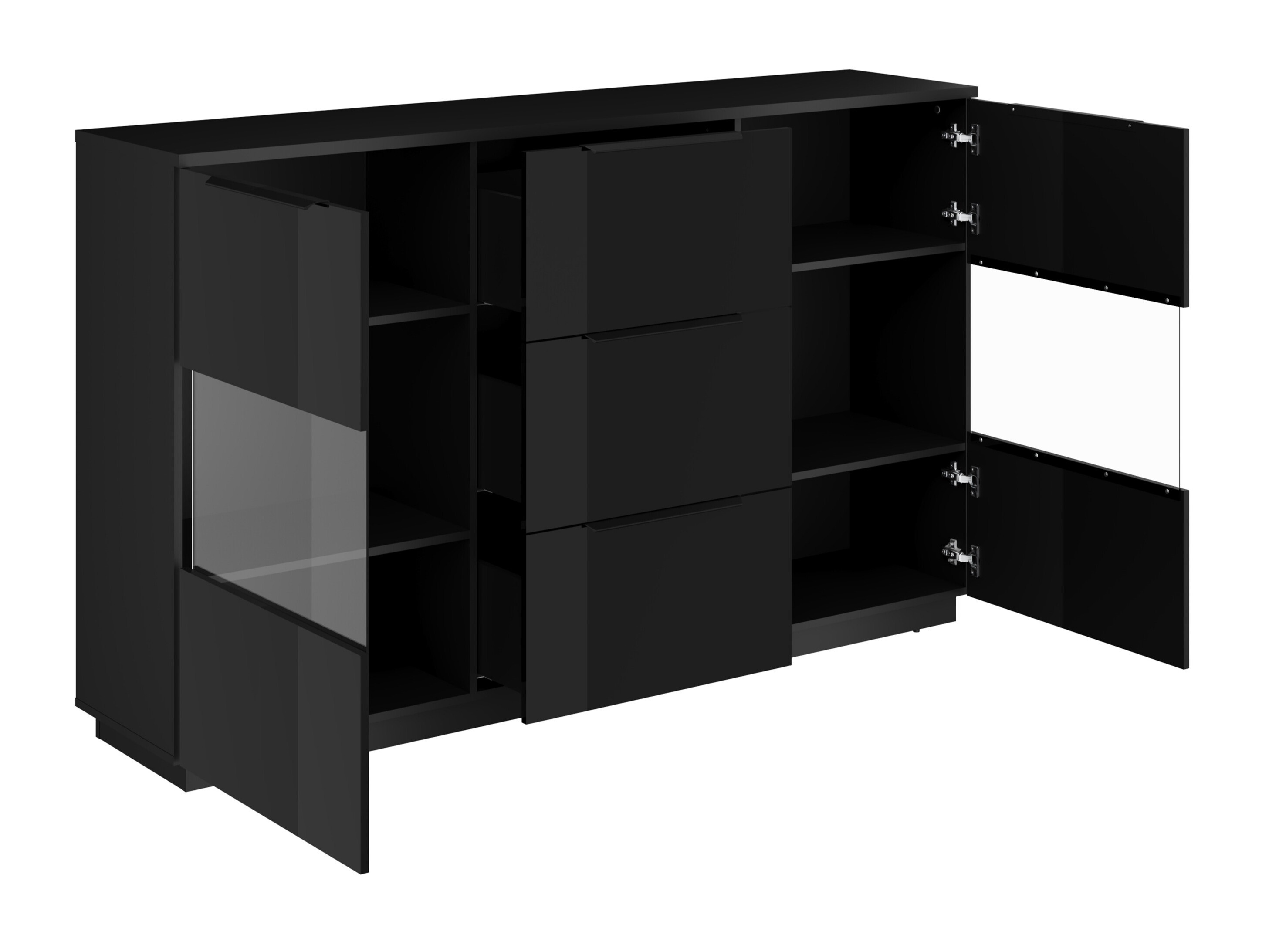Chest of drawers Talevaro 105 (Black + Glossy black)