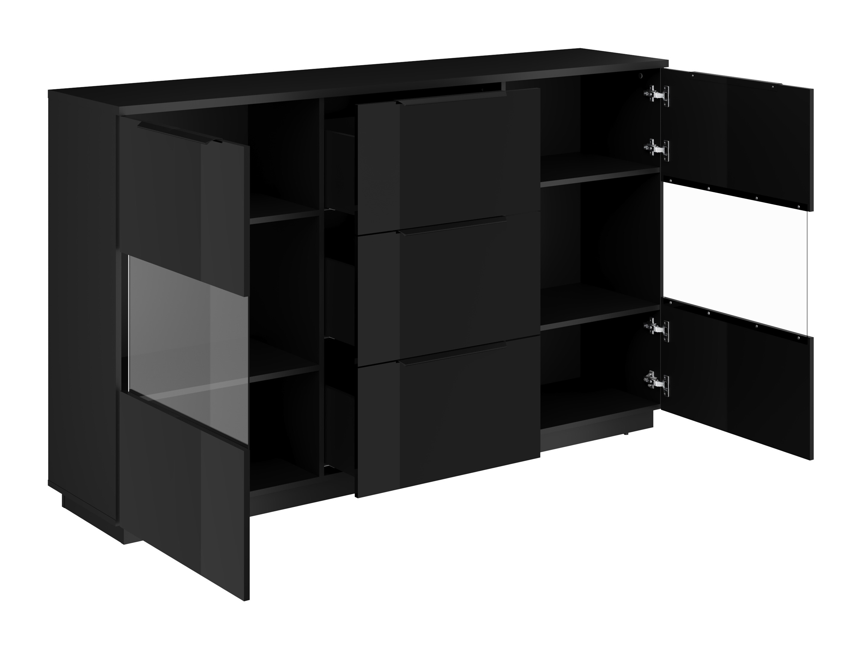 Chest of drawers Talevaro 105 (Black + Glossy black)