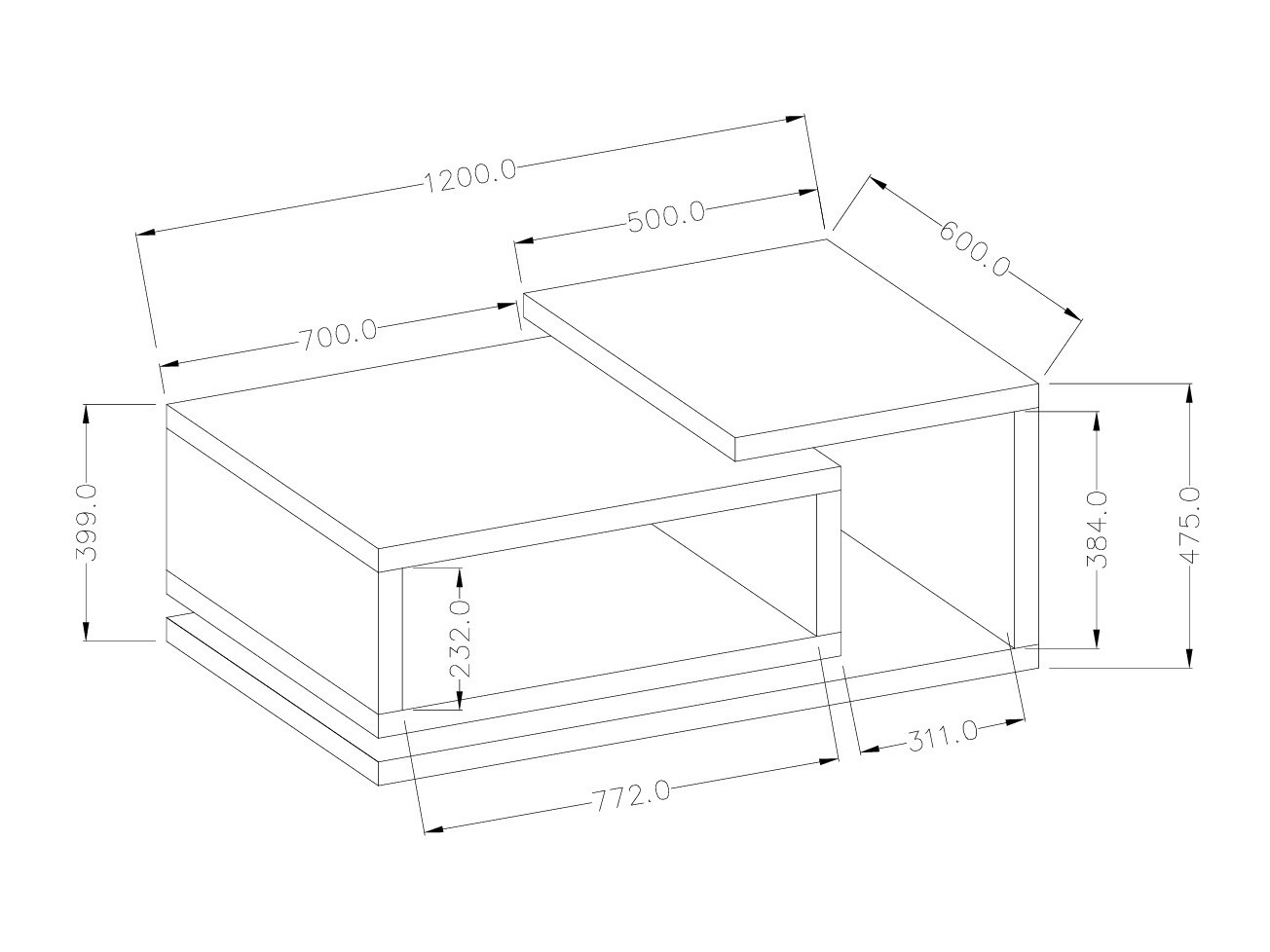 Coffee table Lutiva 104 (Oak)