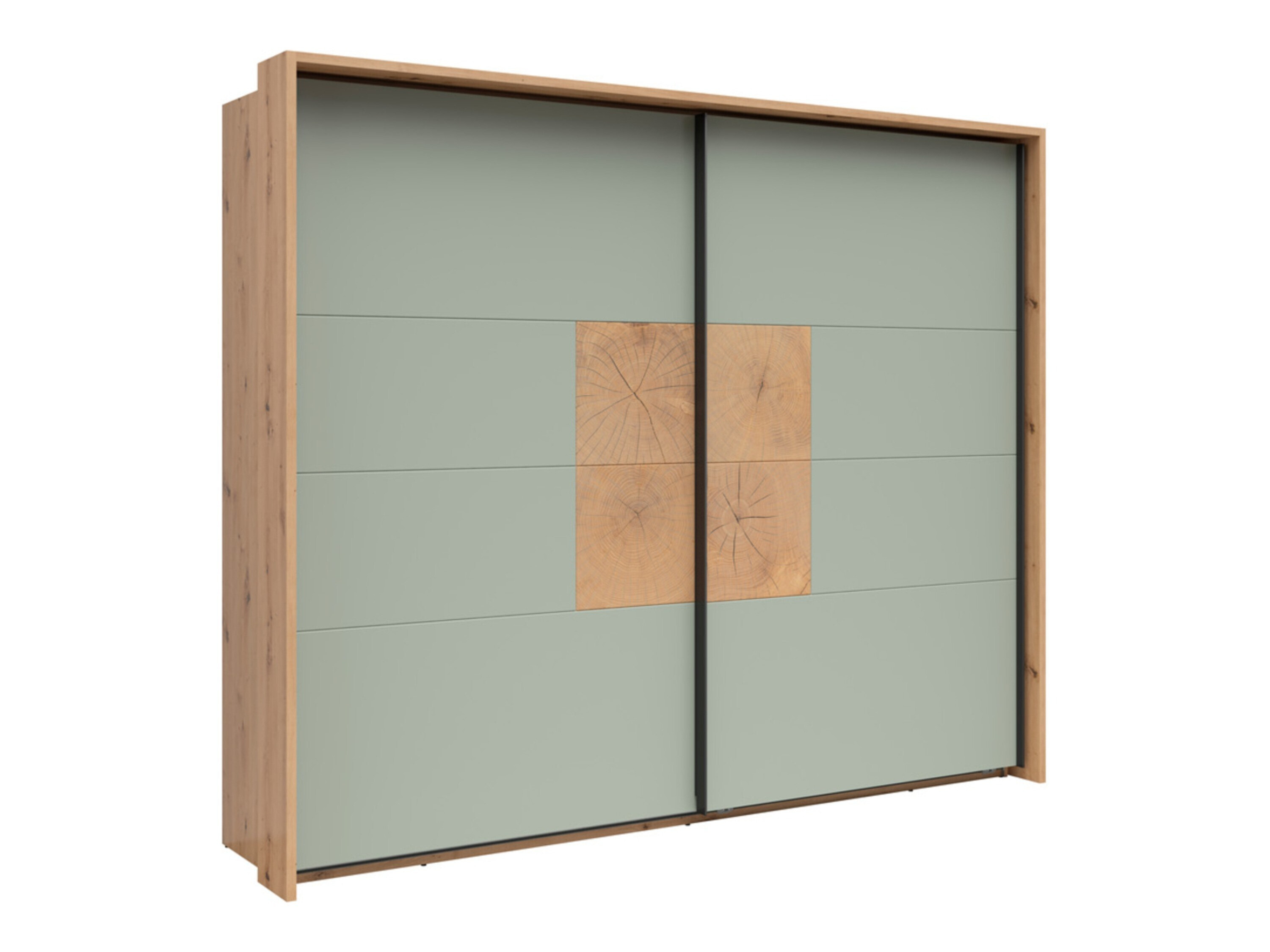 Wardrobe Livcali 108 (Green + Artisan oak)