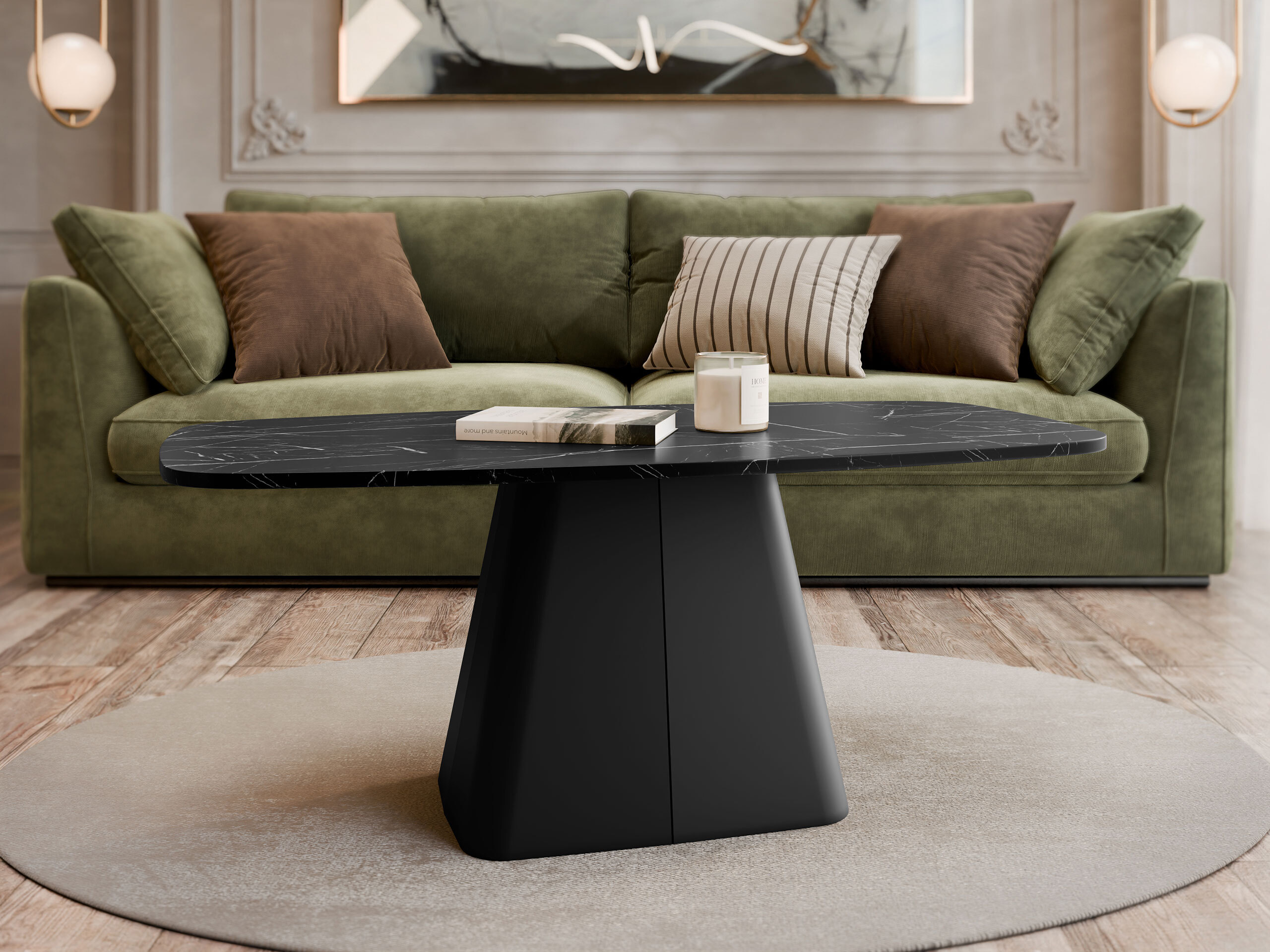 Coffee table Oswego 158 (Black marble)