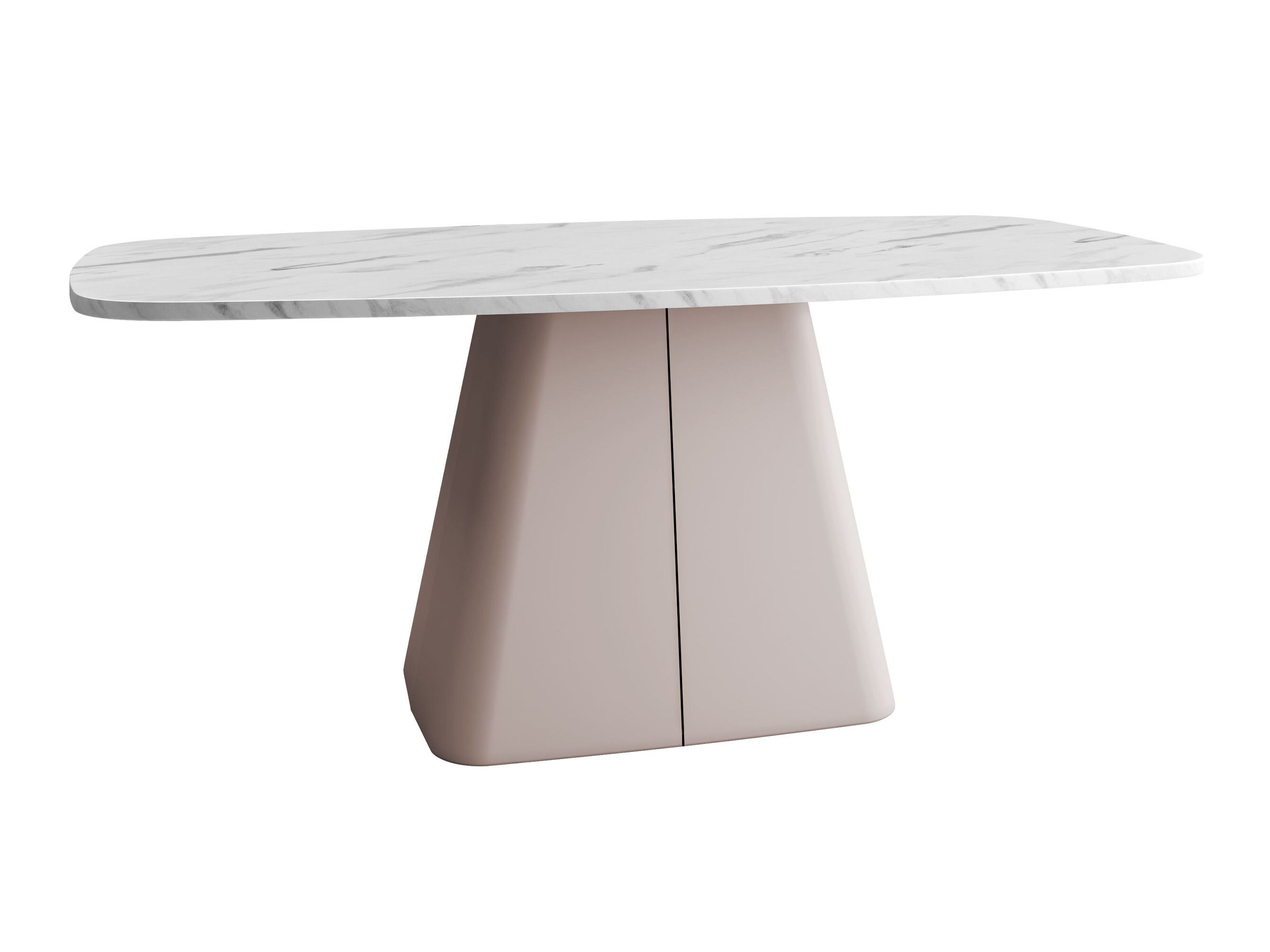 Coffee table Oswego 158 (White marble + Cashmere)