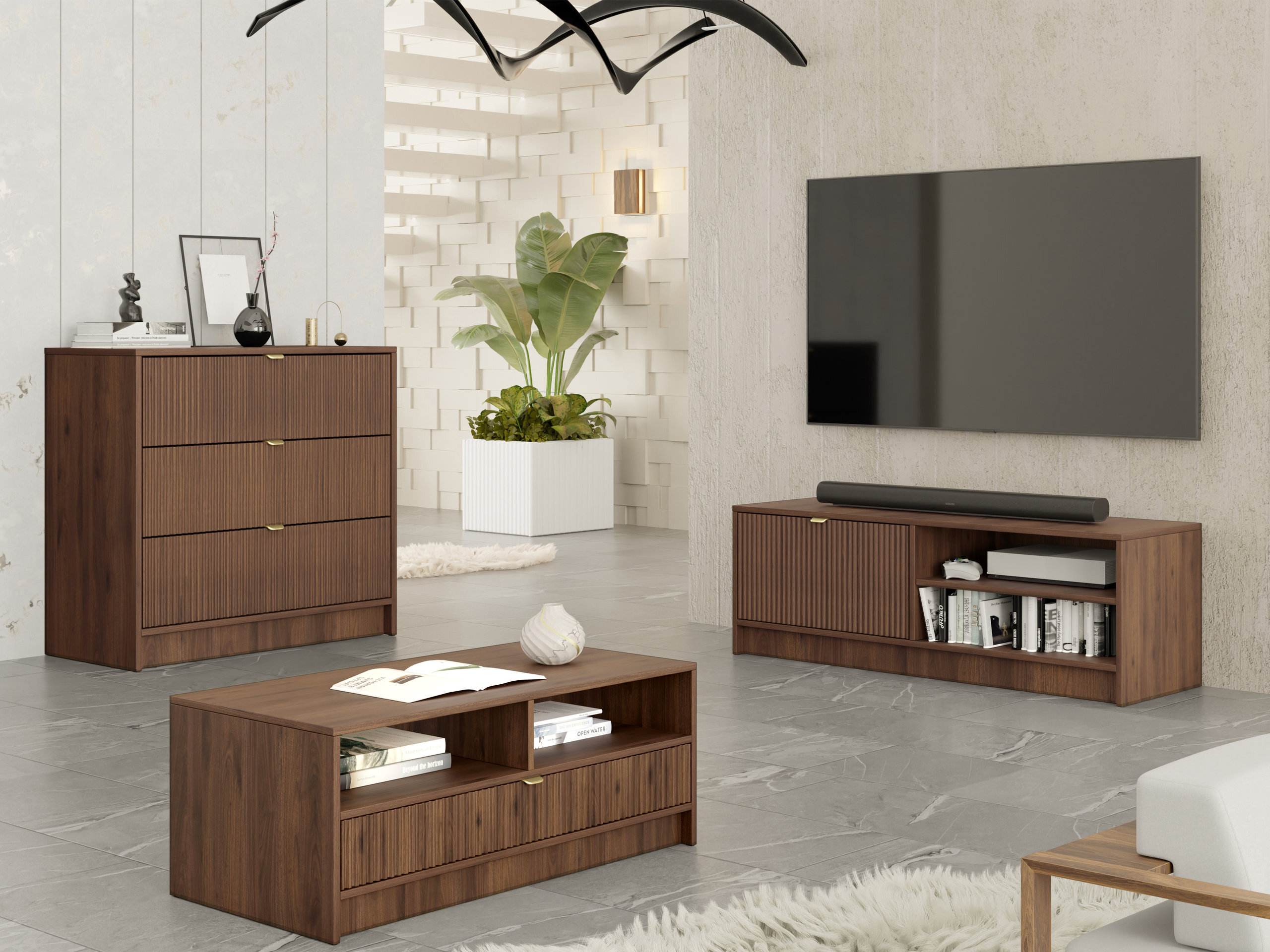 Chest of drawers Comfivo Papilio I (Walnut)