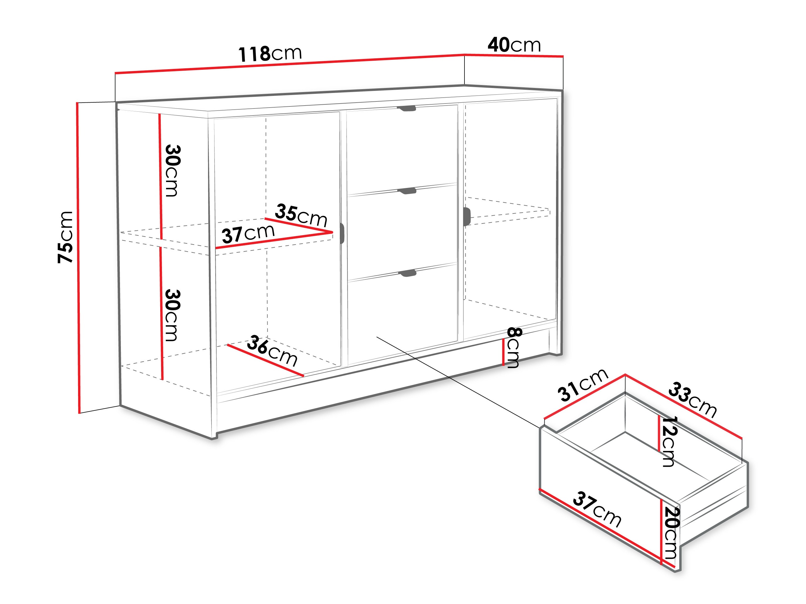 Chest of drawers Comfivo Papilio (Walnut)