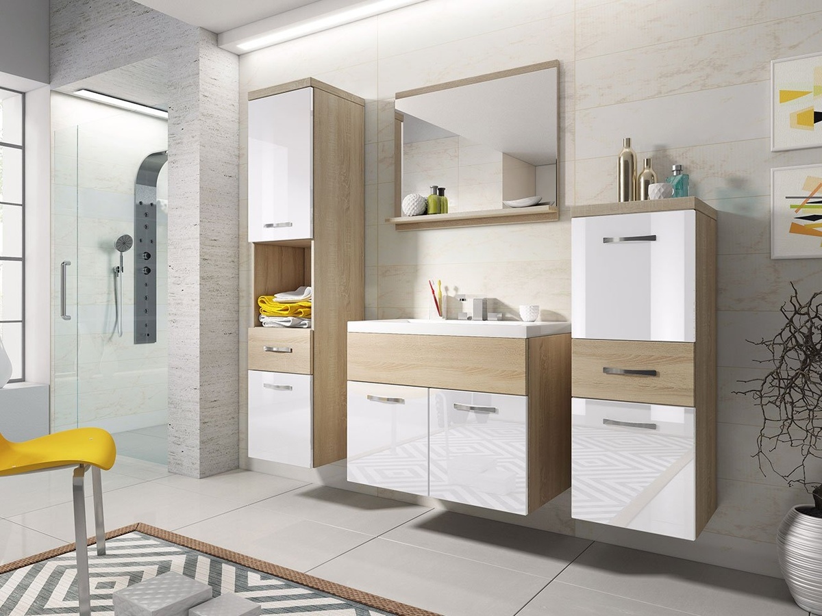 Bathroom set Sarasota 109 (Sonoma oak + Glossy white)