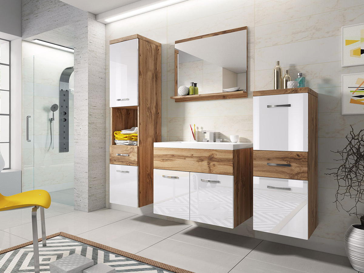 Bathroom set Sarasota 109 (Wotan Oak + Glossy white)